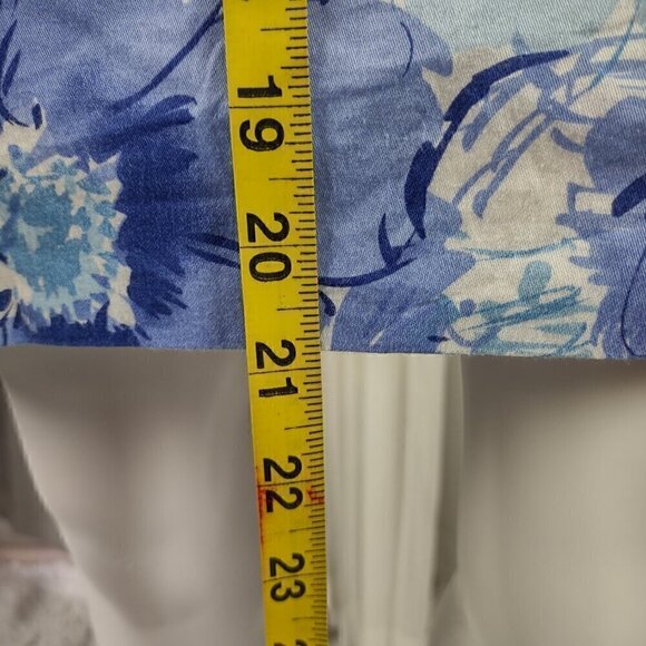 Van Heusen Women's 100% Cotton Blue, White Floral Back Zip, Pencil Skirt Size 8 - Picture 6 of 10